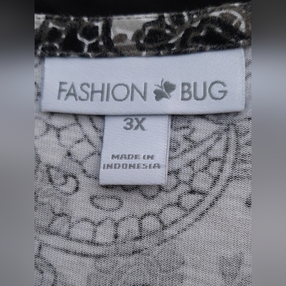 Womens Fashion Bug Top 3/4 Length Sleeve, 3X - Picture 2 of 2